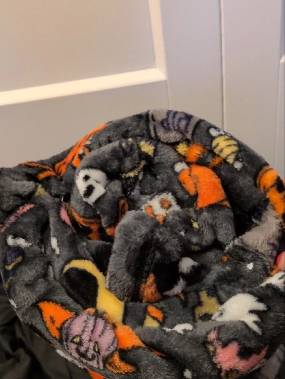 Disney Mickey & Friends Halloween Plush Throw - Gray, Orange, Black